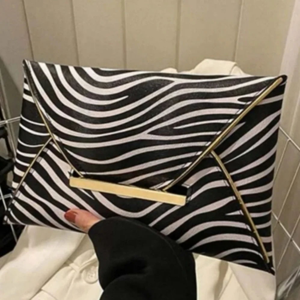 Zebra Striped Bag Clutch Animal Print Excellent pre loved condition Like New